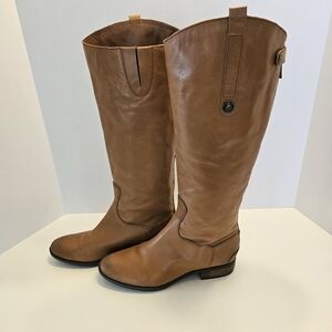 Sam Edelman Women Penny Riding Equestrian Tall Tan Leather Boots size 9.5